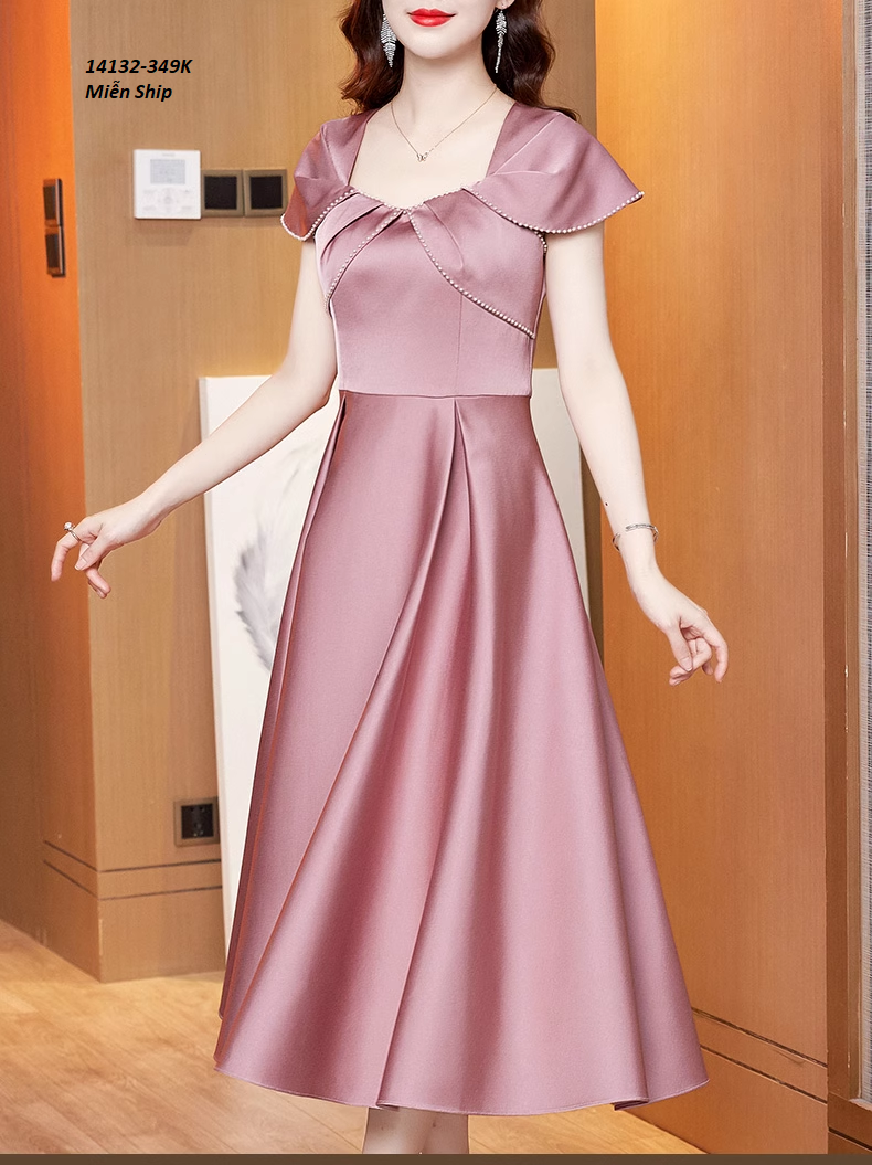 14132-Đầm xòe dự tiệc tay con viền hạt (lụa nhung)FREESHIP_thumbnail_3