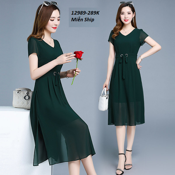 12989-Đầm xòe dự tiệc LyLy kèm  thắt eo (voan , lót)FREESHIP_thumbnail_1