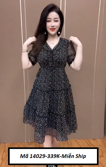 14029-Đầm voan họa tiết tim nhí, cổ tim nhấn viền tầng (voan,viền ren)FREESHIP_thumbnail_6