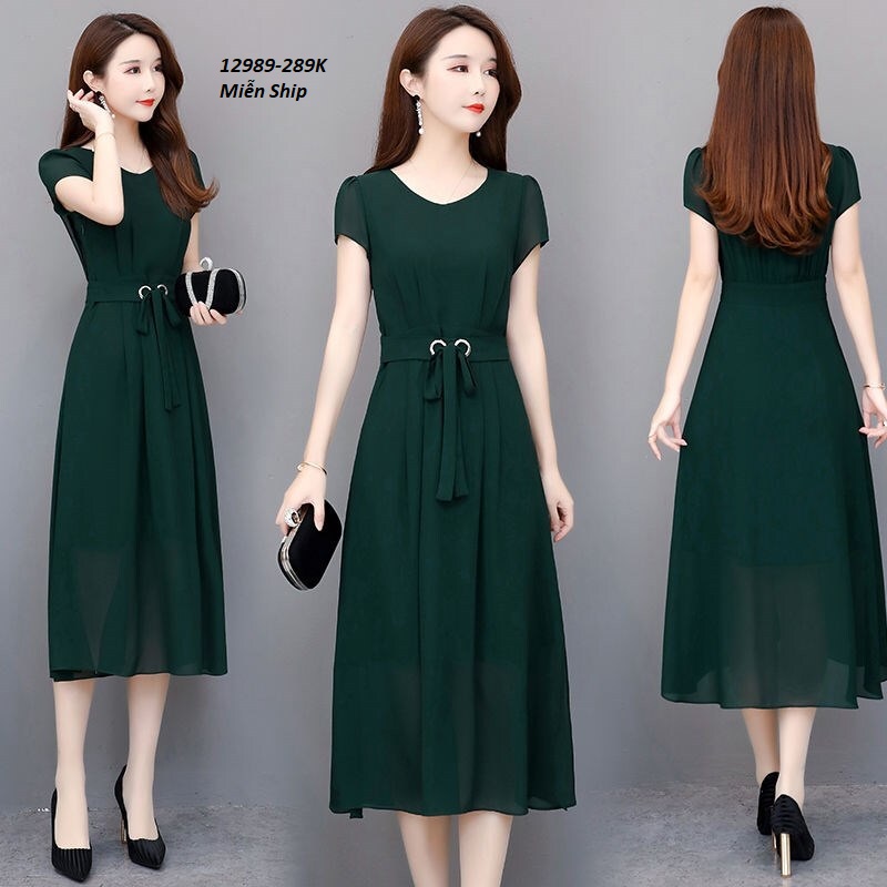 12989-Đầm xòe dự tiệc LyLy kèm  thắt eo (voan , lót)FREESHIP_thumbnail_0