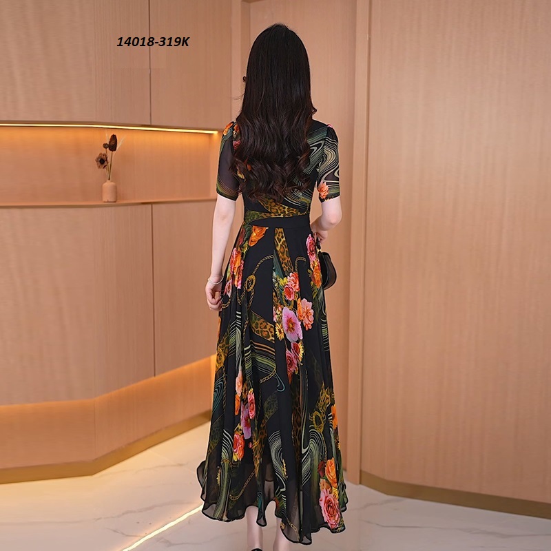 14018-Đầm voan dài tay ngắn cổ tim in hoa (voan, lót thun)FREESHIP_thumbnail_1