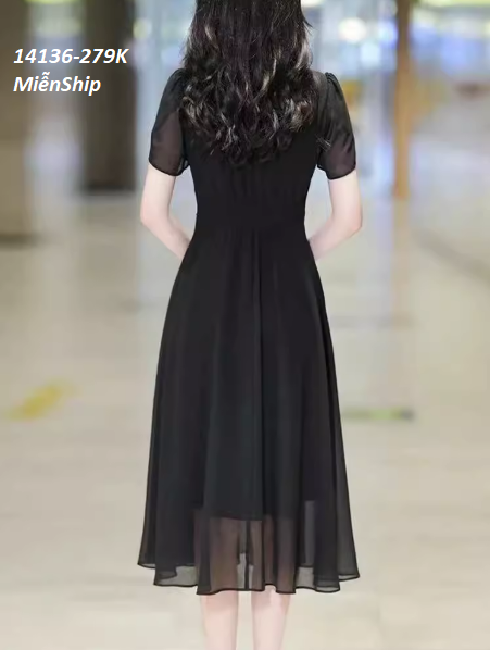 14136-Đầm voan xòe cổ tròn ngực xếp li (voan, lót)FREESHIP_thumbnail_1