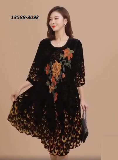 13588-Đầm xòe tay lở vạt cách  điệu họa tiết  hoa (voan, lót thun)_thumbnail_3