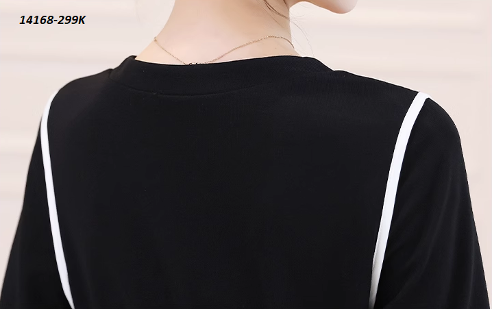 14168-Đầm body suông xẻ tà cổ V kết nút (thun lụa)FREESHIP_thumbnail_4