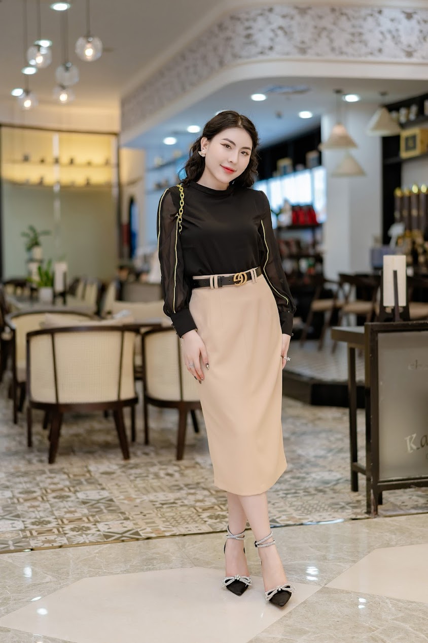 SET ÁO SƠ MI VIỀN VÀNG - CHÂN VÁY CÔNG SỞ BESTY_thumbnail_1
