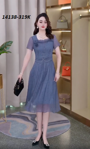 14138-Đầm xòe voan hoa dập nổi 3D kiểu peplum (voan 3D, lót)FREESHIP_thumbnail_1