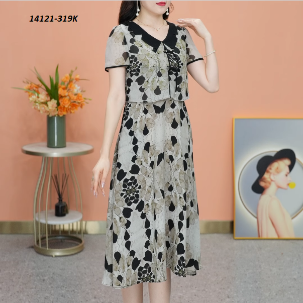 14121-Đầm voan hoa  giả kiểu rời cổ sen cách điệu ( voan)FREESHIP_thumbnail_2