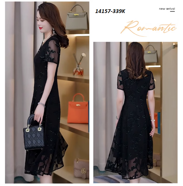 14157-Đầm xòe  voan lưới họa tiết nổi 3D (voan lưới,lót)FREESHIP_thumbnail_1