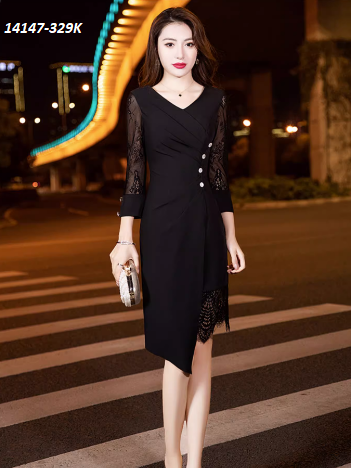 14147-Đầm body tà lệch phối ren cách điệu (thun mịn, ren)FREESHIP_thumbnail_0