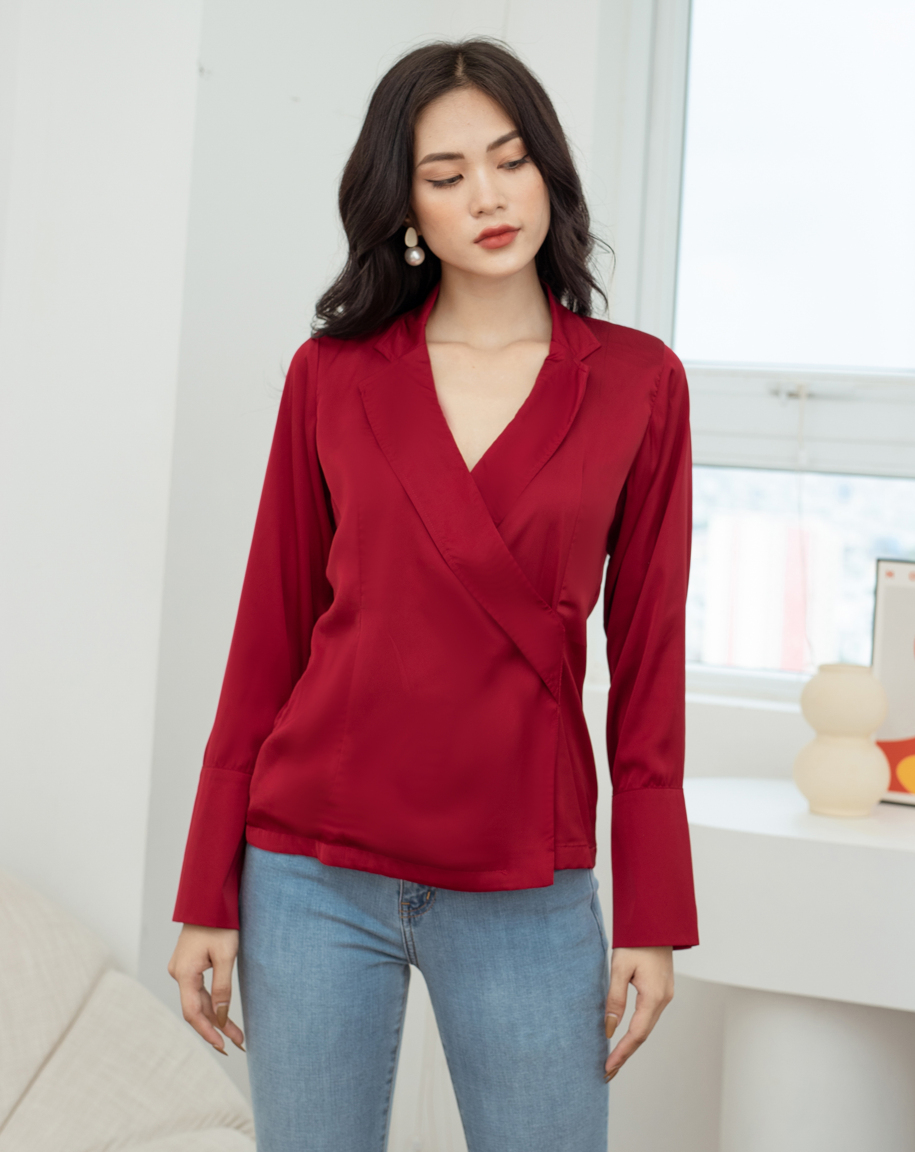 Áo kiểu cổ vest tay dài_thumbnail_3