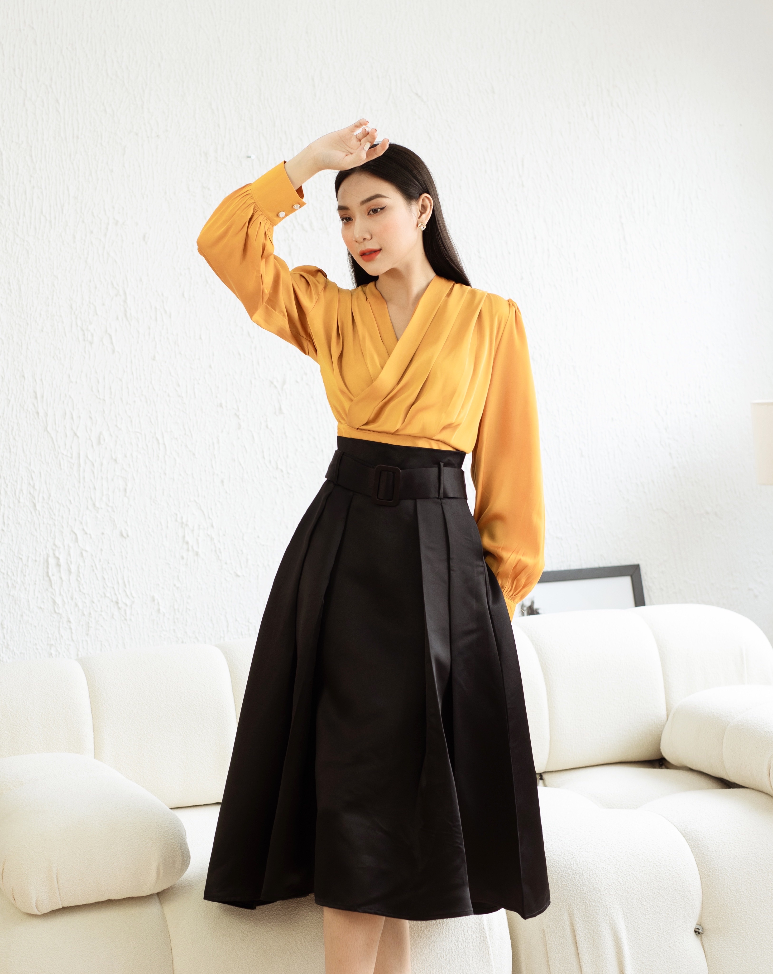 Áo kiểu dáng croptop tay dài