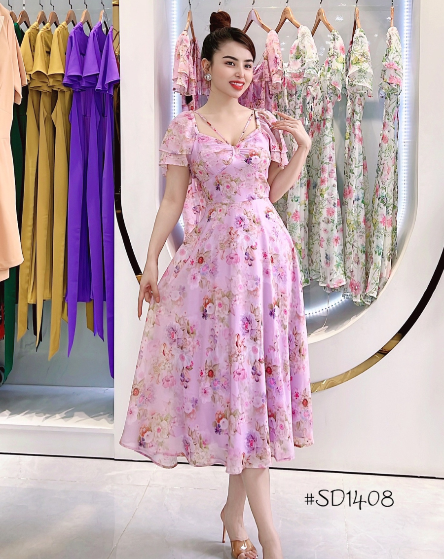 Váy hoa tay cánh tiên cổ V dây đan chéo_thumbnail_10