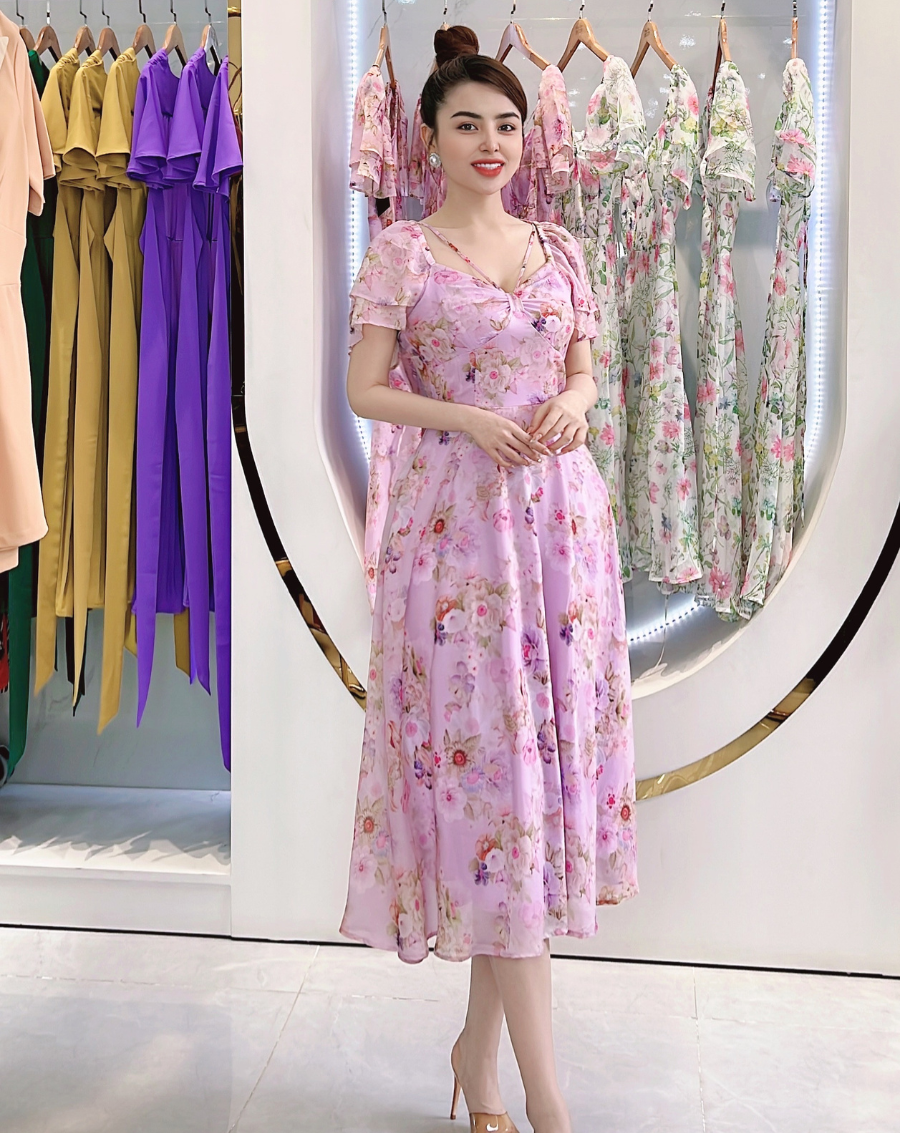 Váy hoa tay cánh tiên cổ V dây đan chéo_thumbnail_9