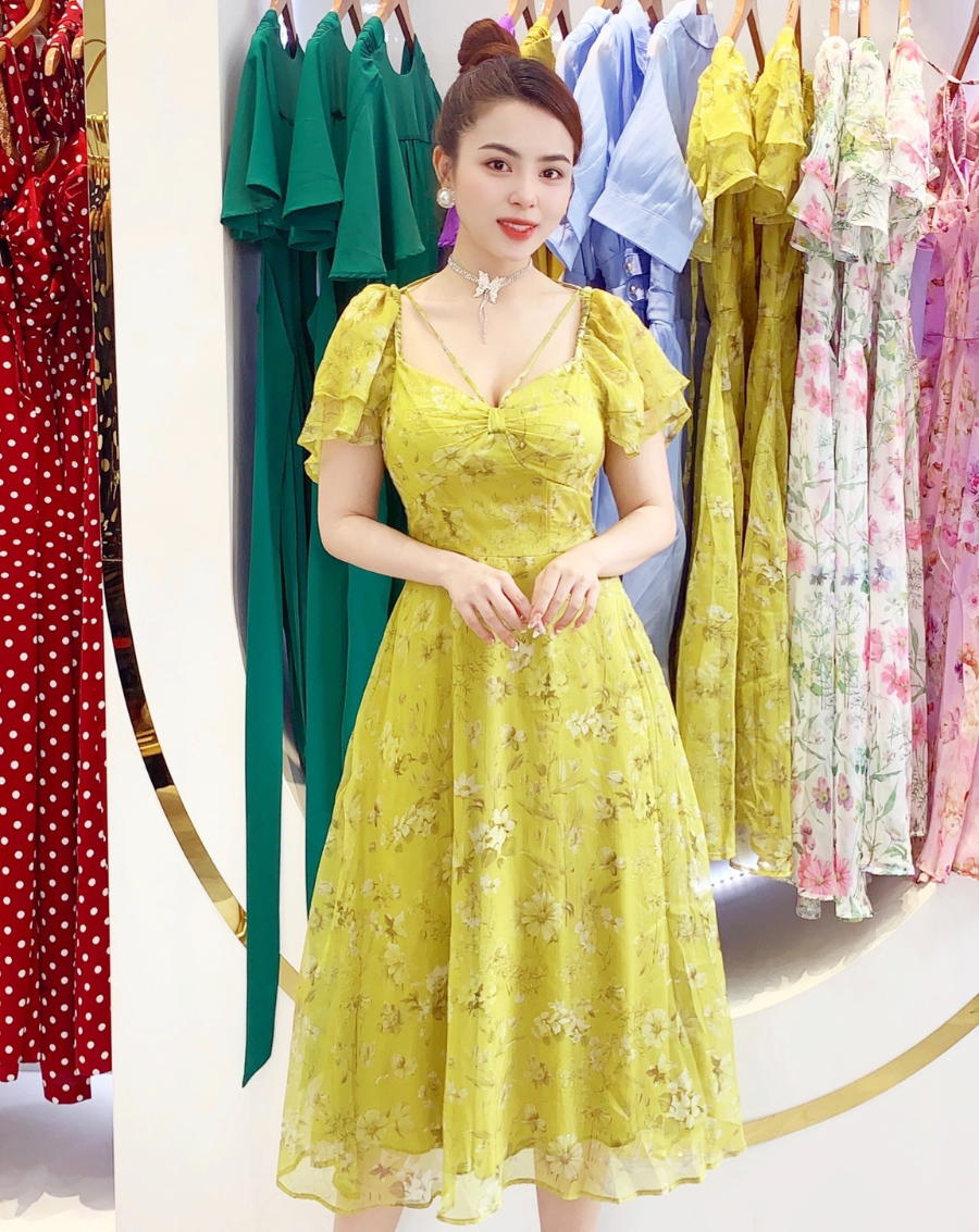 Váy hoa tay cánh tiên cổ V dây đan chéo_thumbnail_5