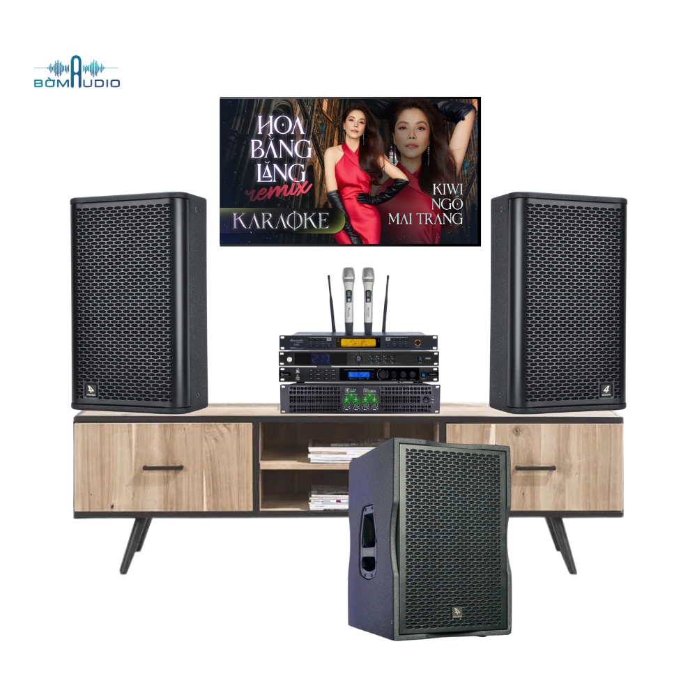 Combo Karaoke AD471 Vang Số DBACOUSTIC D500P + Micro DBACOUSTIC DB450 II V2 + Cục Đẩy 4ACOUSTIC SQ3024 + Quản Lý Nguồn DBACOUSTIC SP 600S + Loa Full PCS - V10 + Loa Sub 4ACOUSTIC 112BS_thumbnail_1