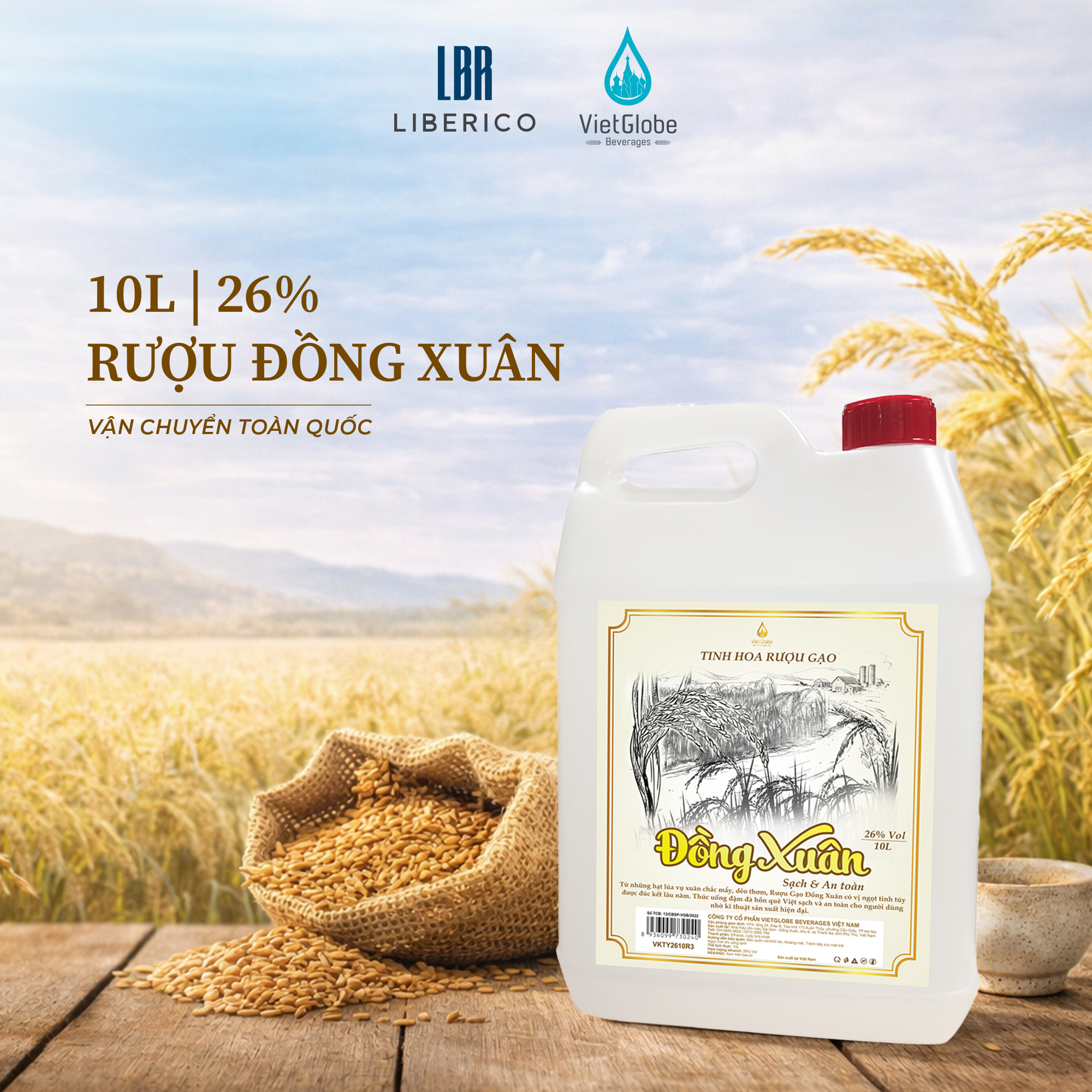 Rượu Đồng Xuân - can 10L