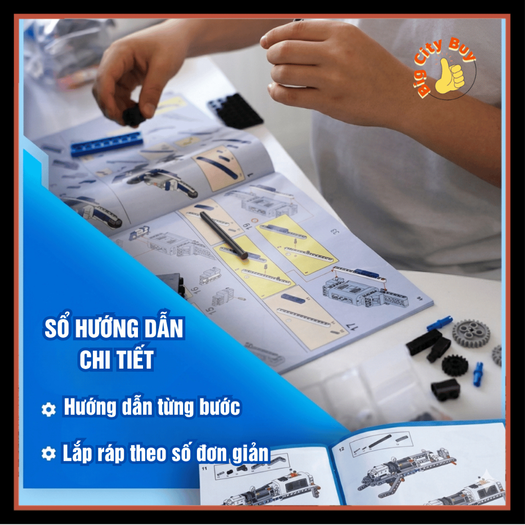 Bộ Đồ Chơi Lắp Ráp Kỹ Sư Cơ Khí STEAM Hàng Trăm Chi Tiết Có Động Cơ Lắp Gần 50 Mô Hình Khác Nhau BigcityBuy 329STEAM_thumbnail_4