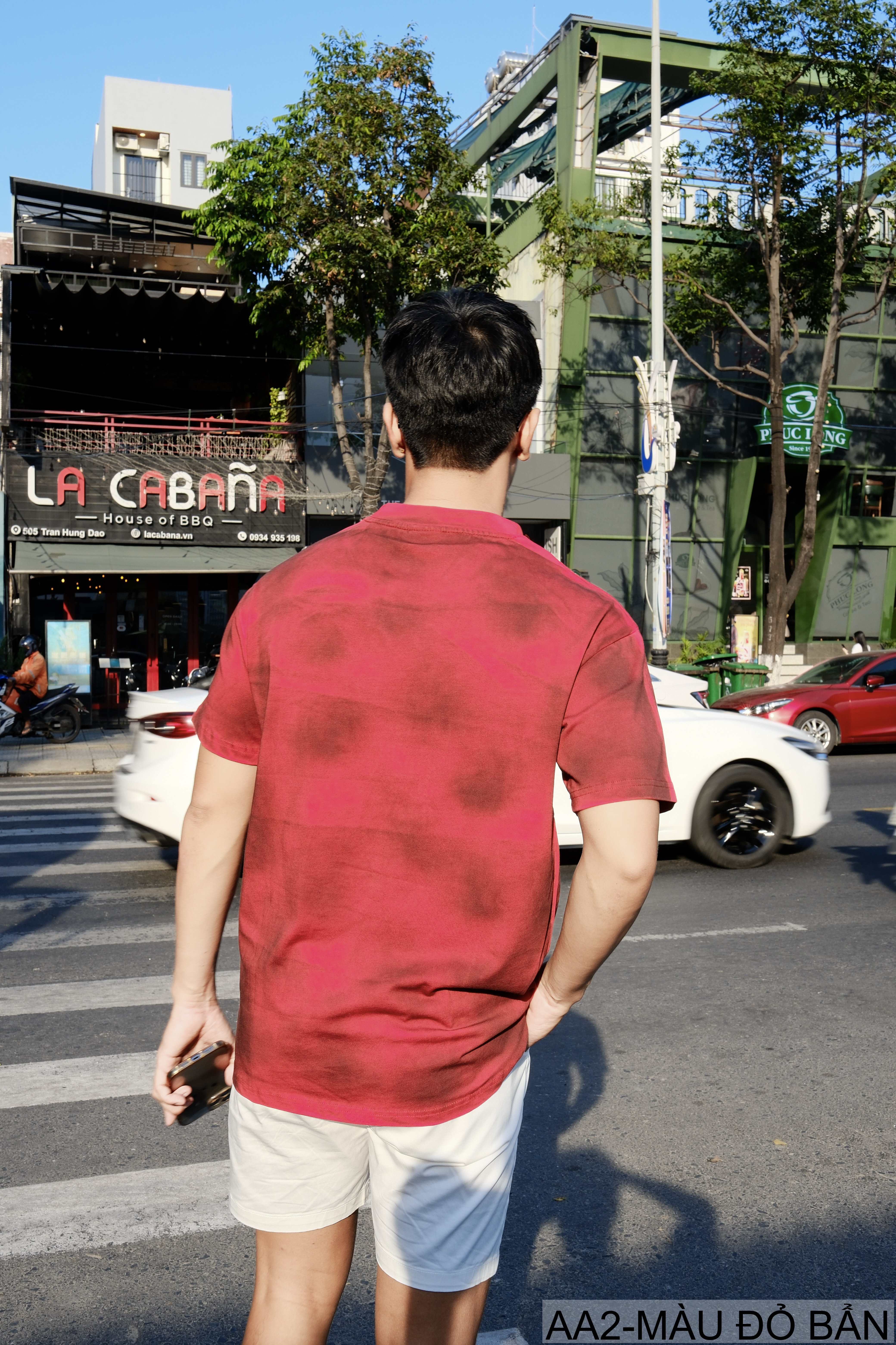 AA2 - Áo thun nam cổ tròn tay ngắn phong cách retro streetwear, chất cotton mềm, dáng rộng, màu Xanh Bẩn & Đỏ Bẩn_thumbnail_5