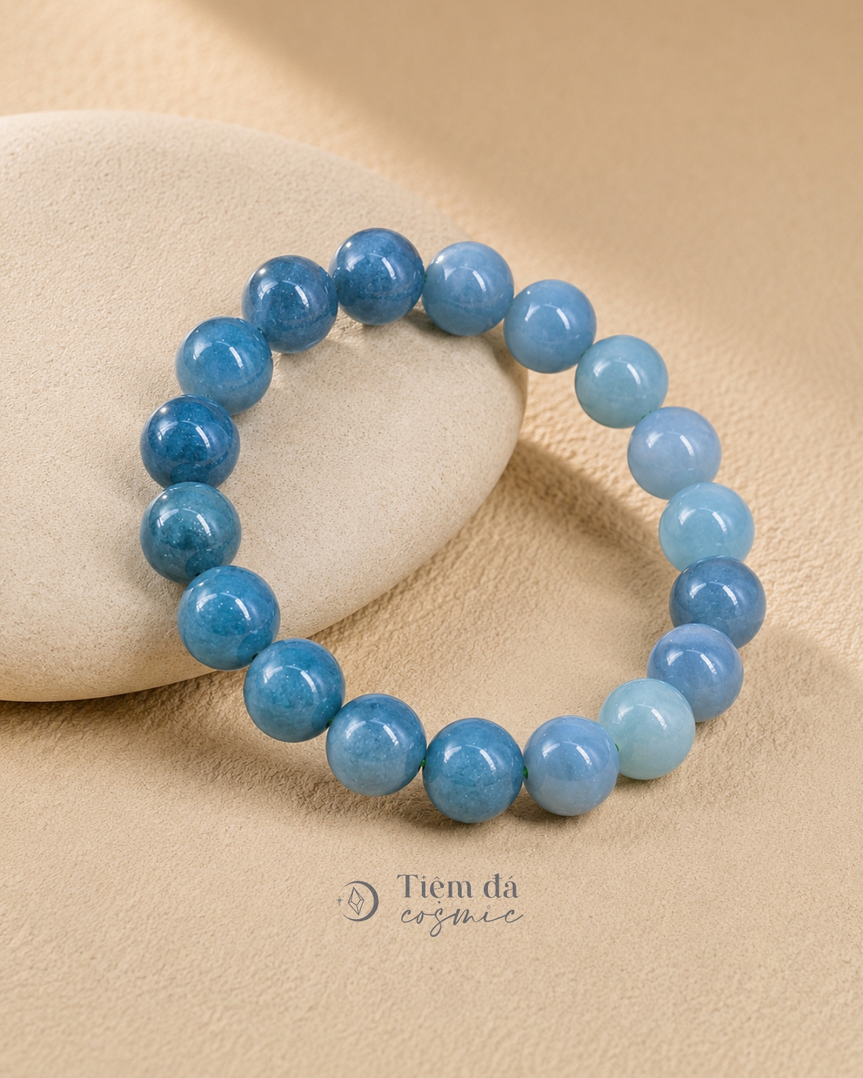 Vòng Đá Cẩm Thạch Phỉ Thúy Jadeite Màu Lam Thủy  - Xuất xứ Guatamela