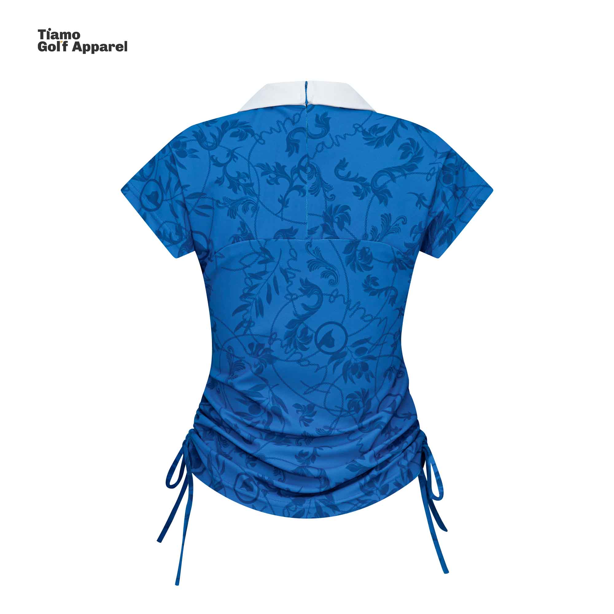 Áo Polo Nữ Hoạ Tiết Baroque Màu Xanh Navy