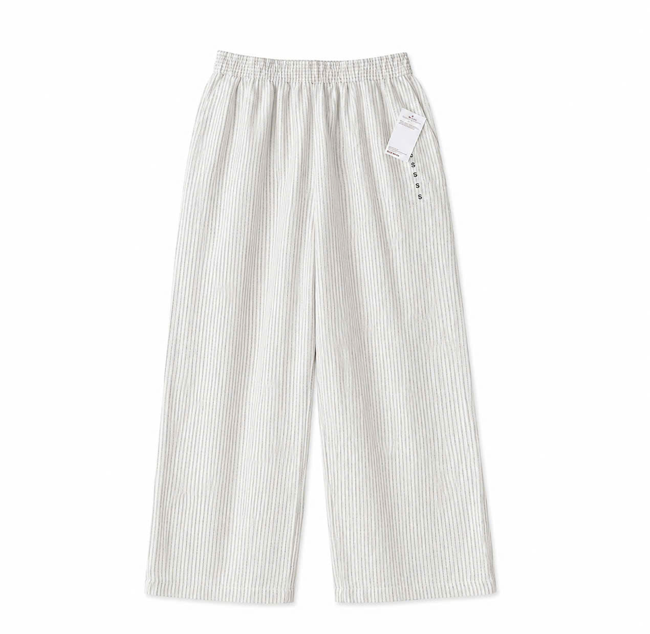 E724 QUẦN SUÔNG KEM PHỐI SỌC MUJI