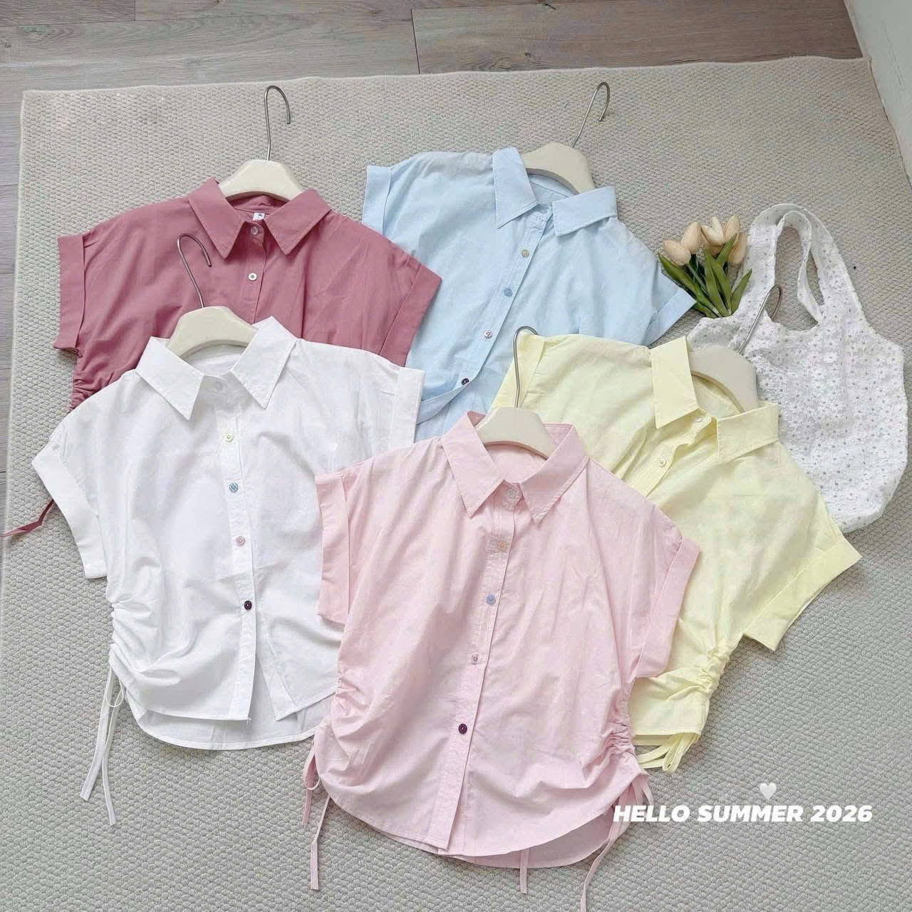 Áo Sơ Mi Nữ Kiểu SN gấp lai 5 nút rút eo LUH.9006 (C) (0687)_thumbnail_1