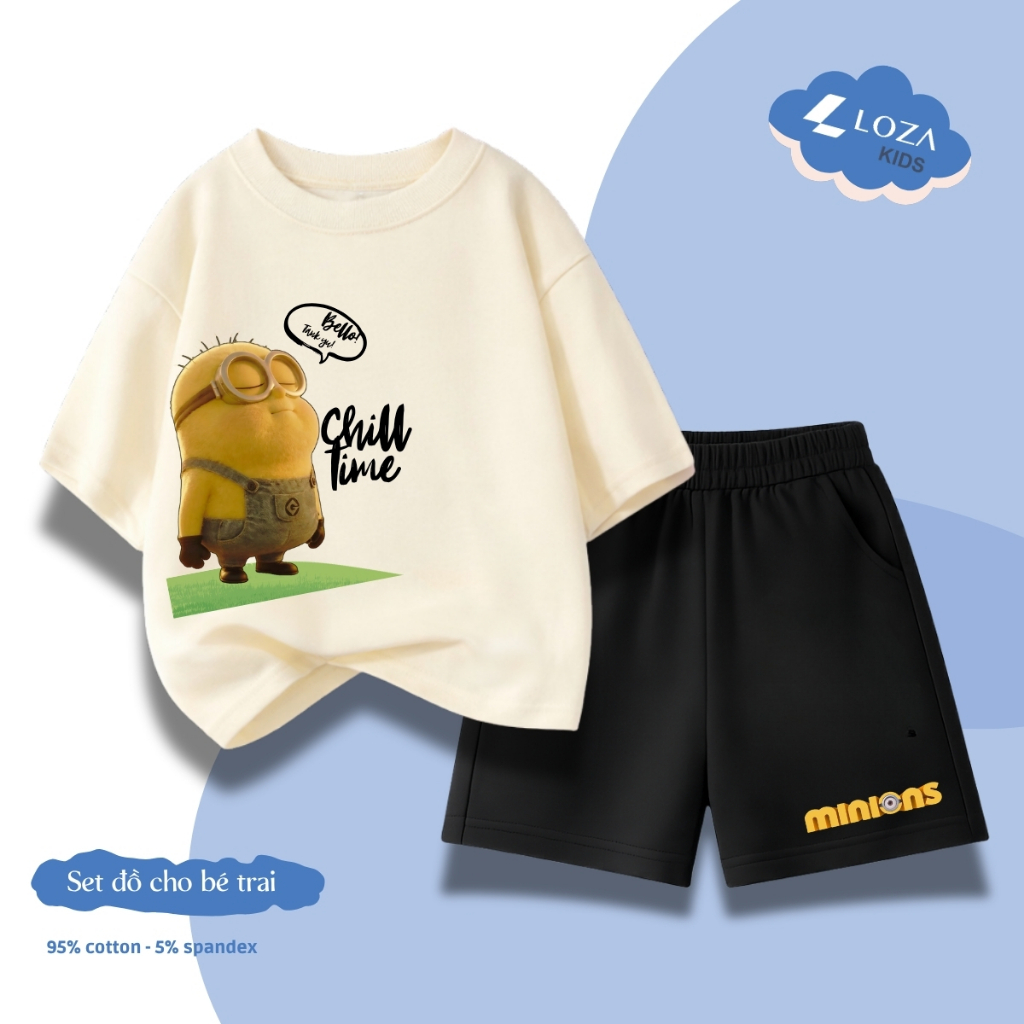 Set bộ bé trai, bé gái hình Minions Chill time - Loza Kids SB651_thumbnail_5