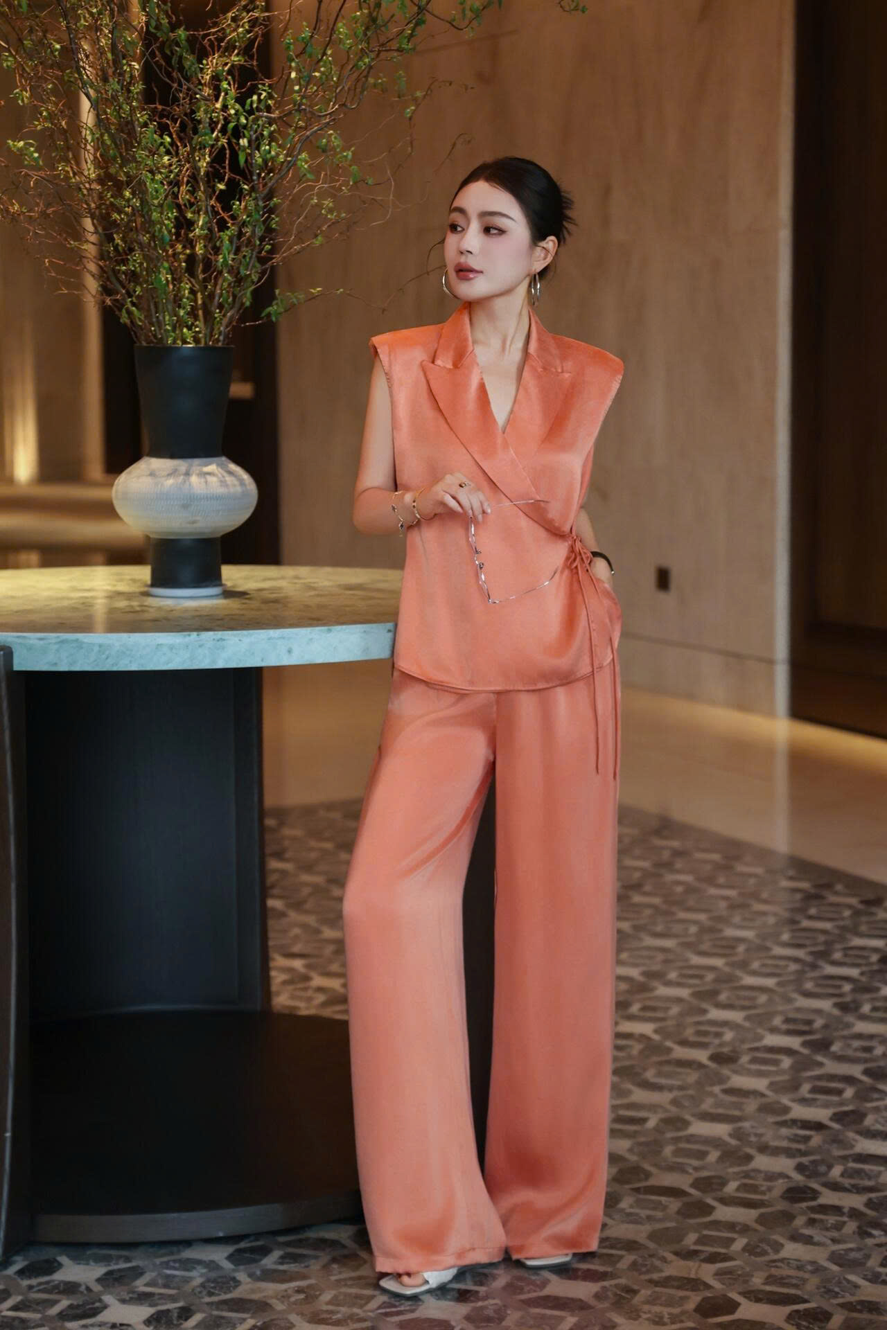 Set lụa orange