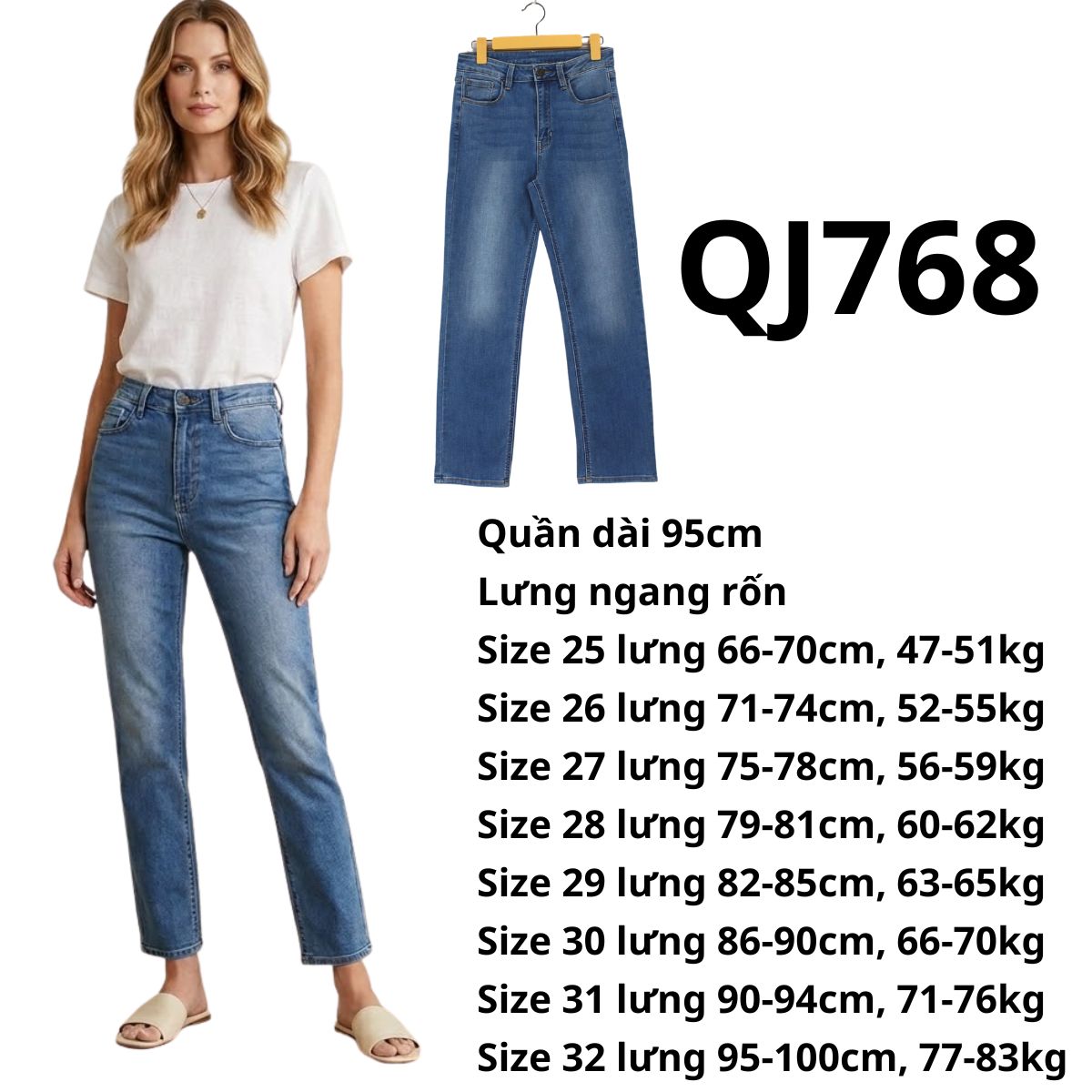 QJ768- Quần Jeans dài