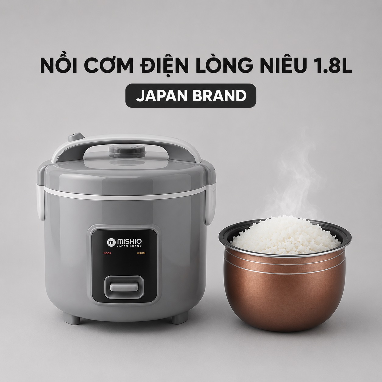 Nồi Cơm Niêu Mishio 1.8 Lít MK411, Lòng Nồi Siêu Dày, Nấu Cơm Siêu Ngon, Giá Siêu Rẻ