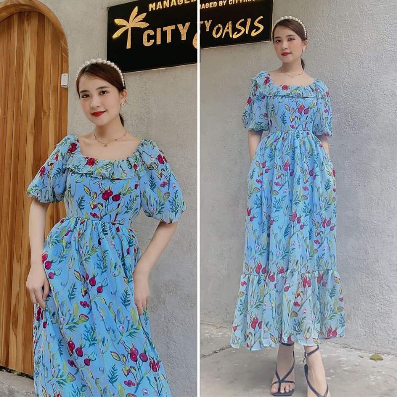 Maxi Dress Puffy Sleeves_thumbnail_3