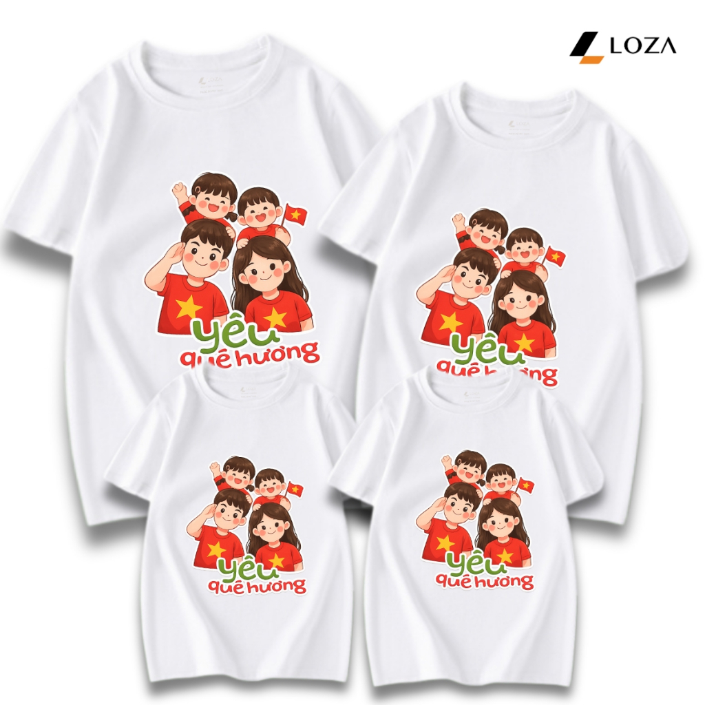 Áo phông gia đình in 4 người hình 