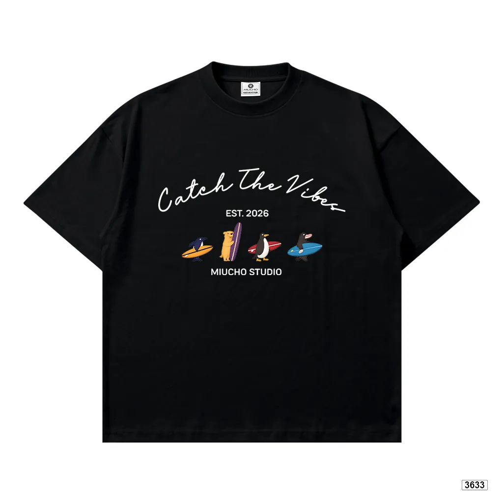 Áo thun unisex form boxy Catch the vibes Miucho 3633_thumbnail_9