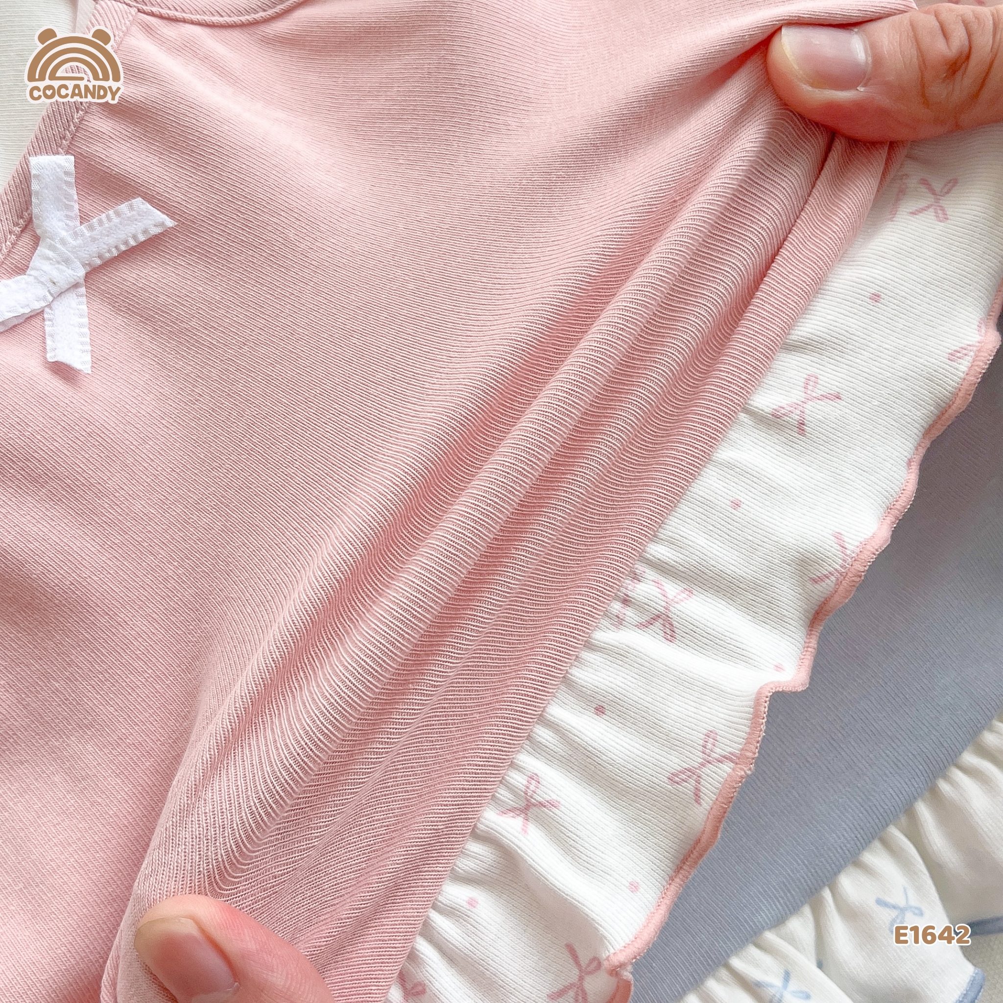Áo cộc thun HỒNG phối nơ giả yếm_thumbnail_3