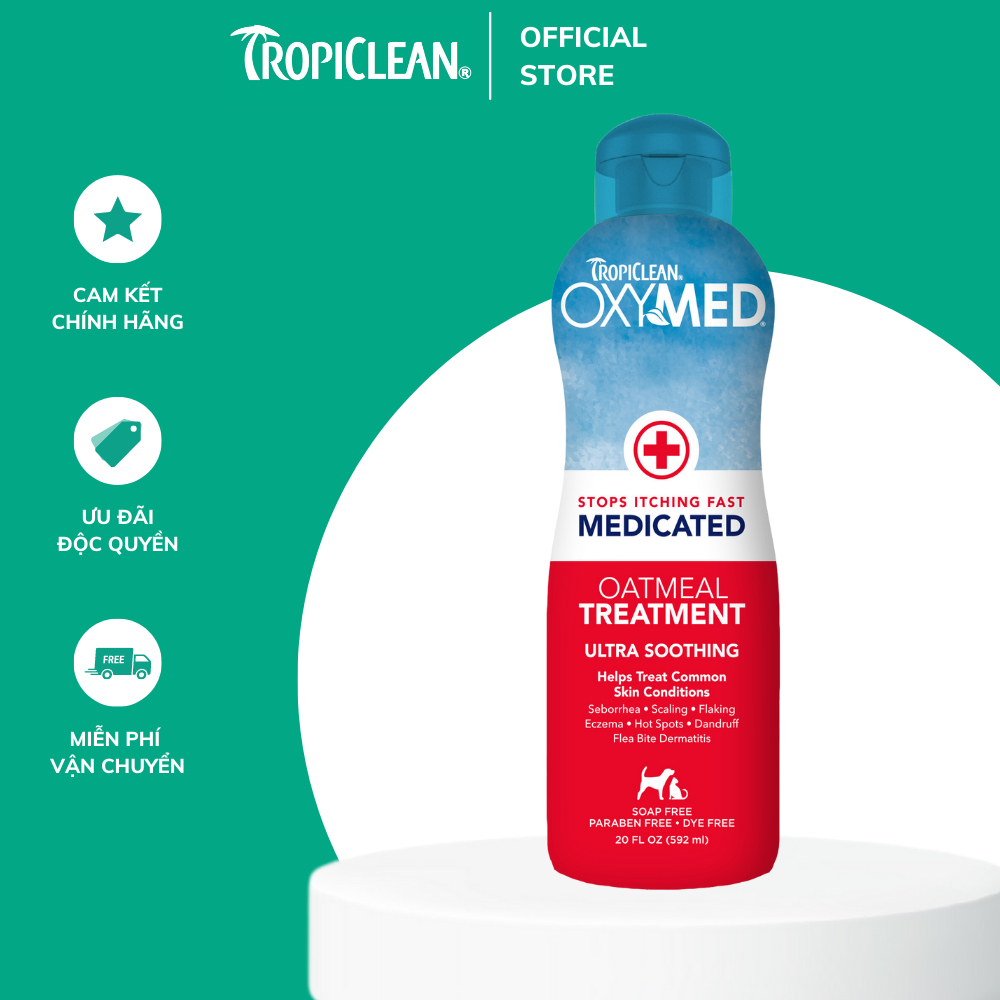 Sữa Tắm Ngừa Nấm, Viêm Da TropiClean Oxymed 