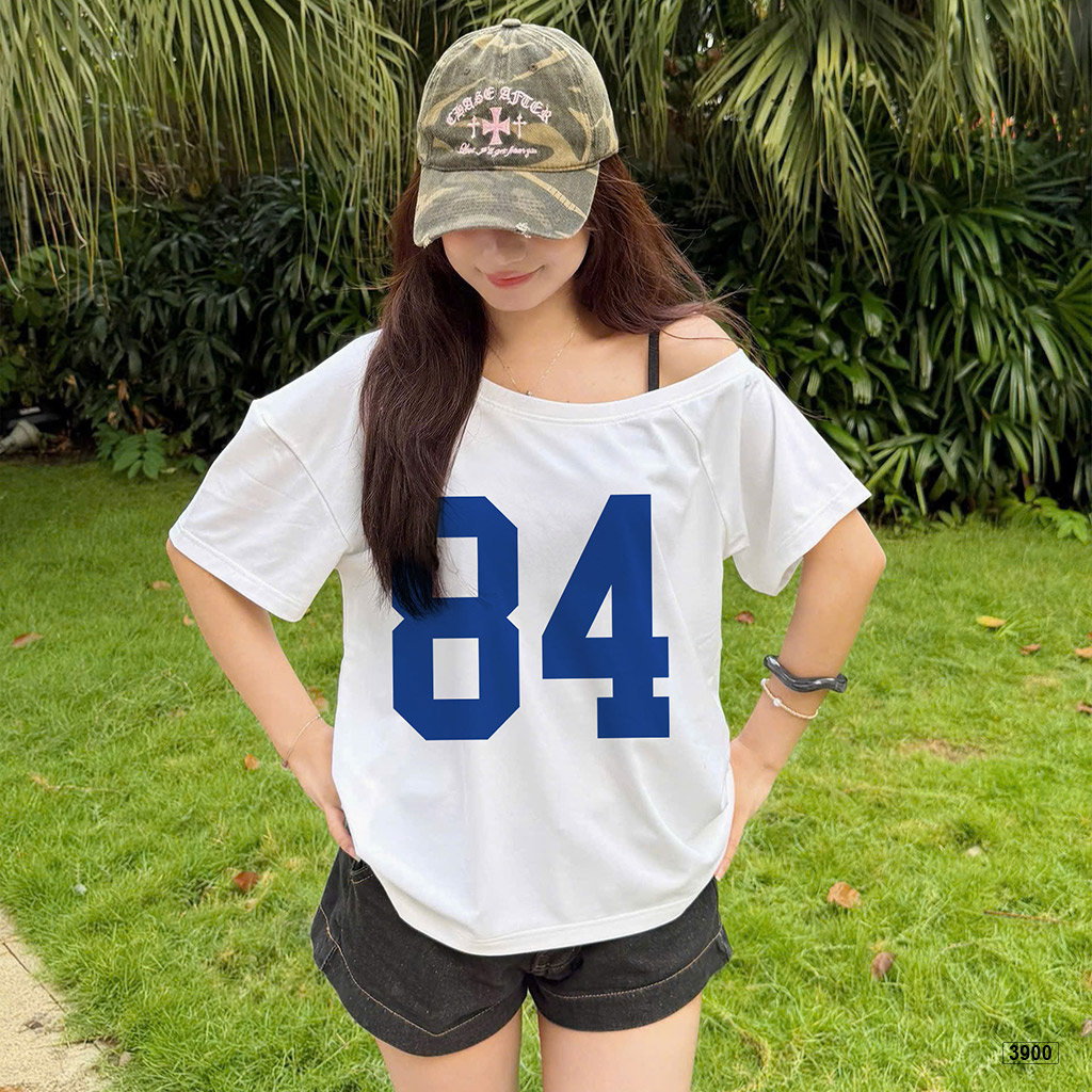 Áo thun nữ lệch vai form rộng streetwear Miucho 3900_thumbnail_2