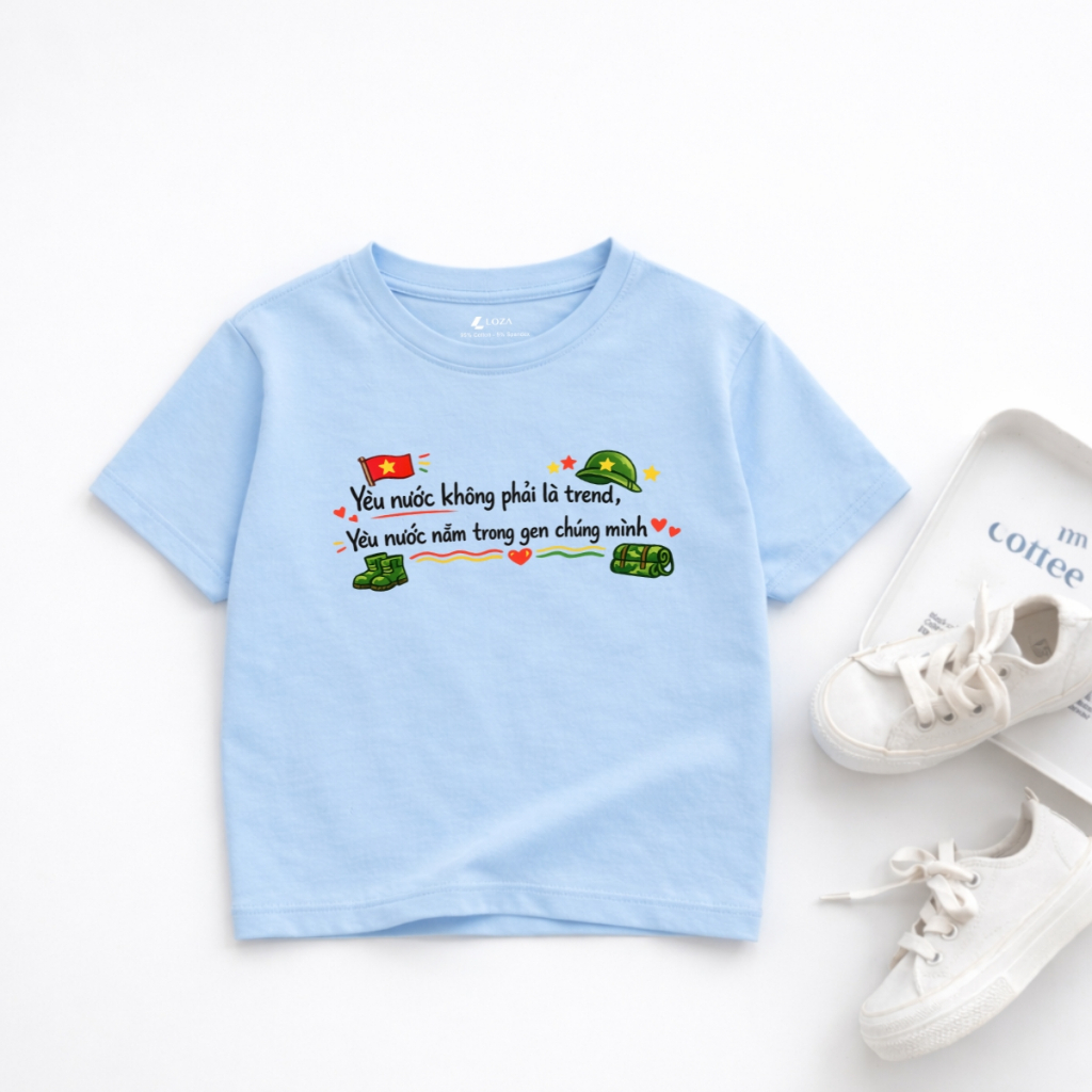 Áo phông cho bé trai, bé gái chữ 