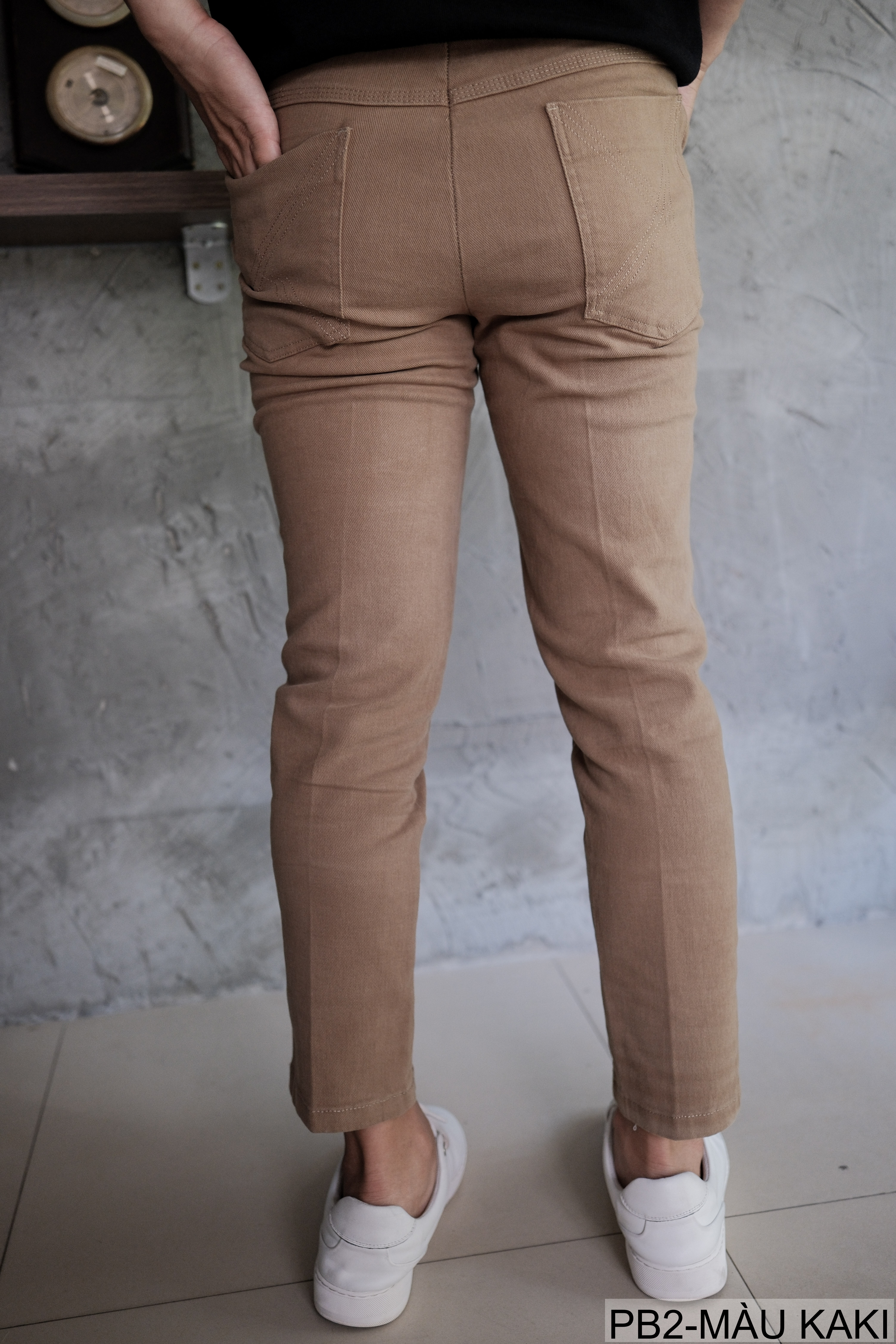 PB2 - Quần Jeans Nam Ống Đứng Cổ Điển, Chất Cotton Co Giãn, Màu Kaki Đen, Phù Hợp Đi Chơi Đi Làm