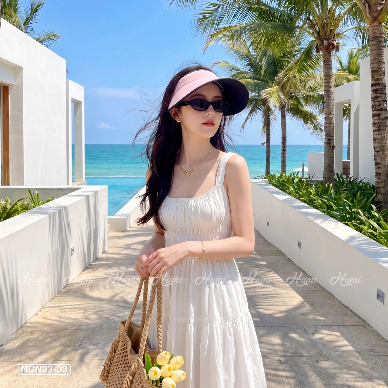 MŨ CHỐNG NẮNG MÙA HÈ HỞ CHÓP (NCN33-03 HỒNG)_thumbnail_3