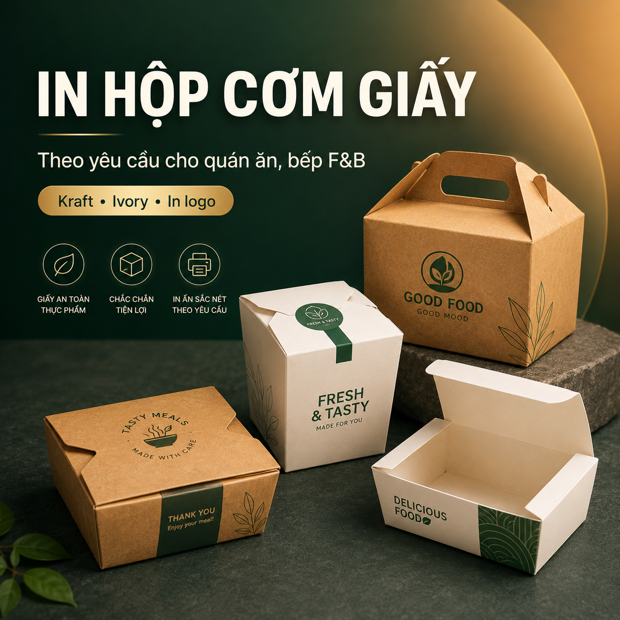 In Hộp Cơm Giấy Theo Yêu Cầu TPHCM | In Logo F&B