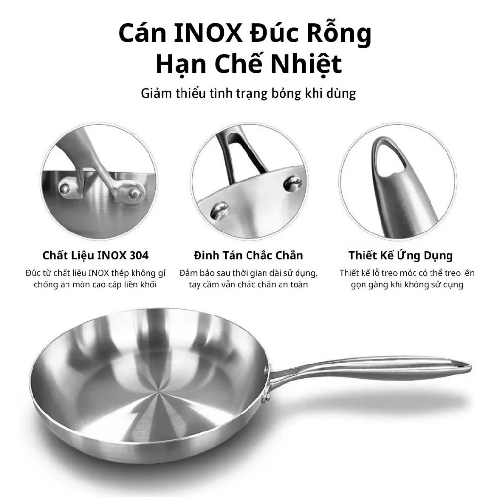 Chảo Inox 304 Nguyên Khối 3 Lớp YUNA Cao Cấp – Chống Dính Tự Nhiên, Dùng Mọi Loại Bếp, Truyền Nhiệt Nhanh, Bền Đẹp_thumbnail_7