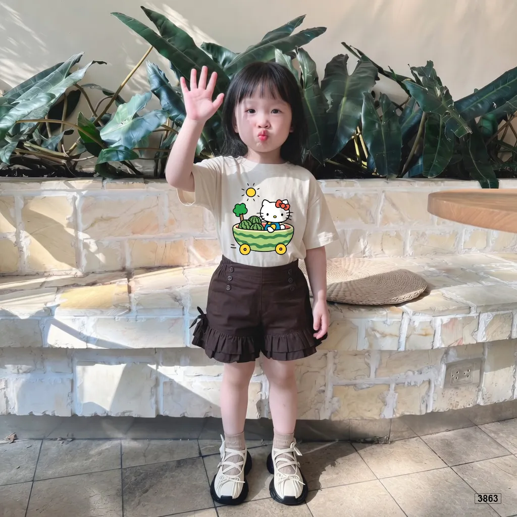 Áo thun bé gái form rộng Kittie Watermelon Kado 3863_thumbnail_4