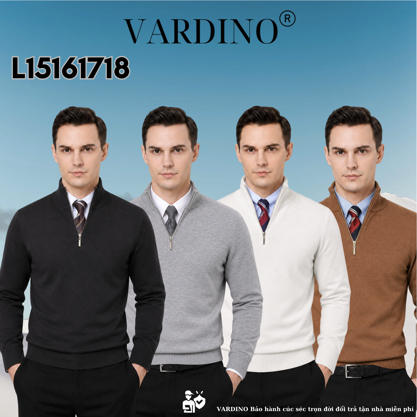 Áo len cardigan nam kéo séc Vardino L15161718