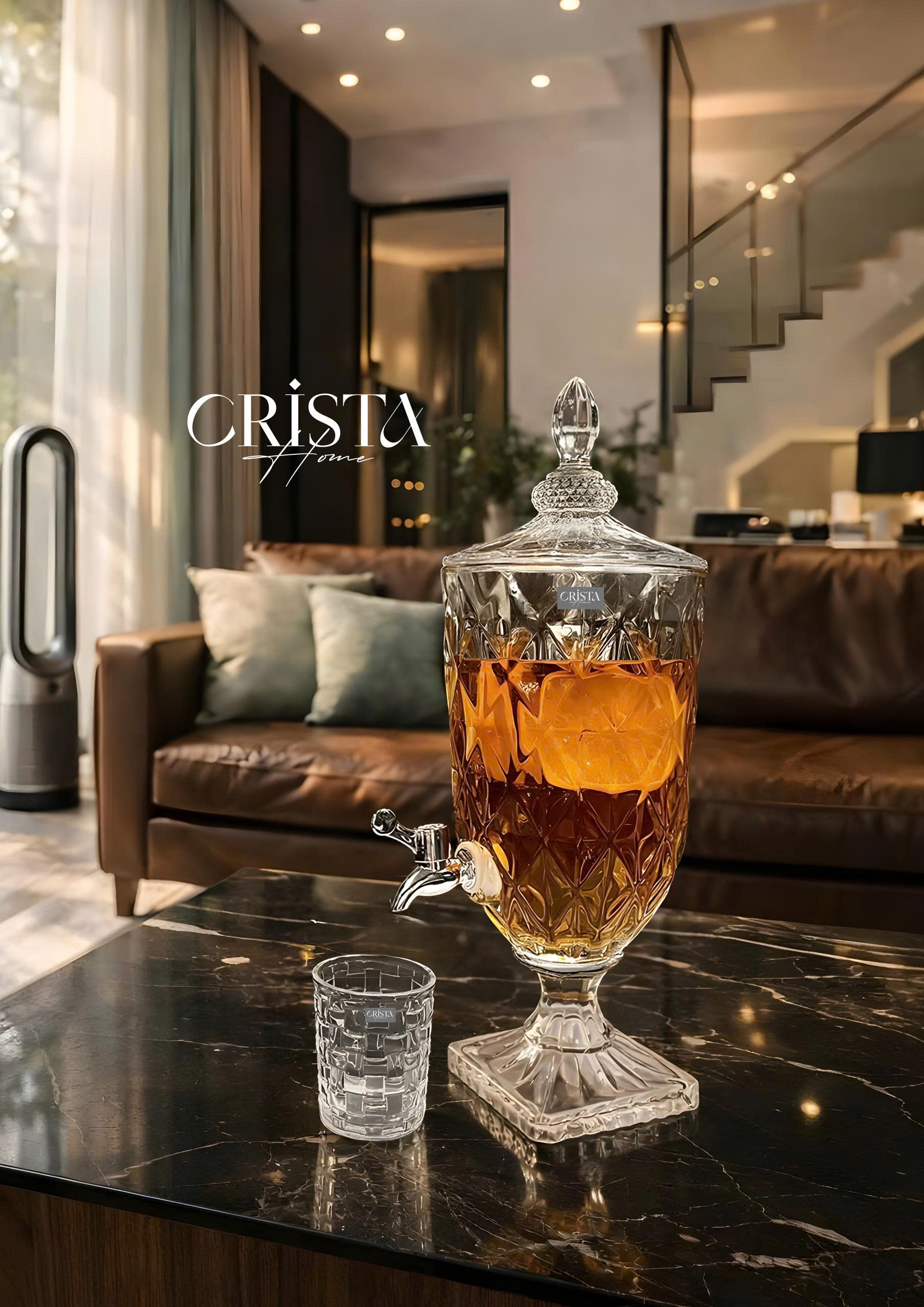 Bình thuỷ tinh vân kim cương có vòi 3.3L Crista Home_thumbnail_3