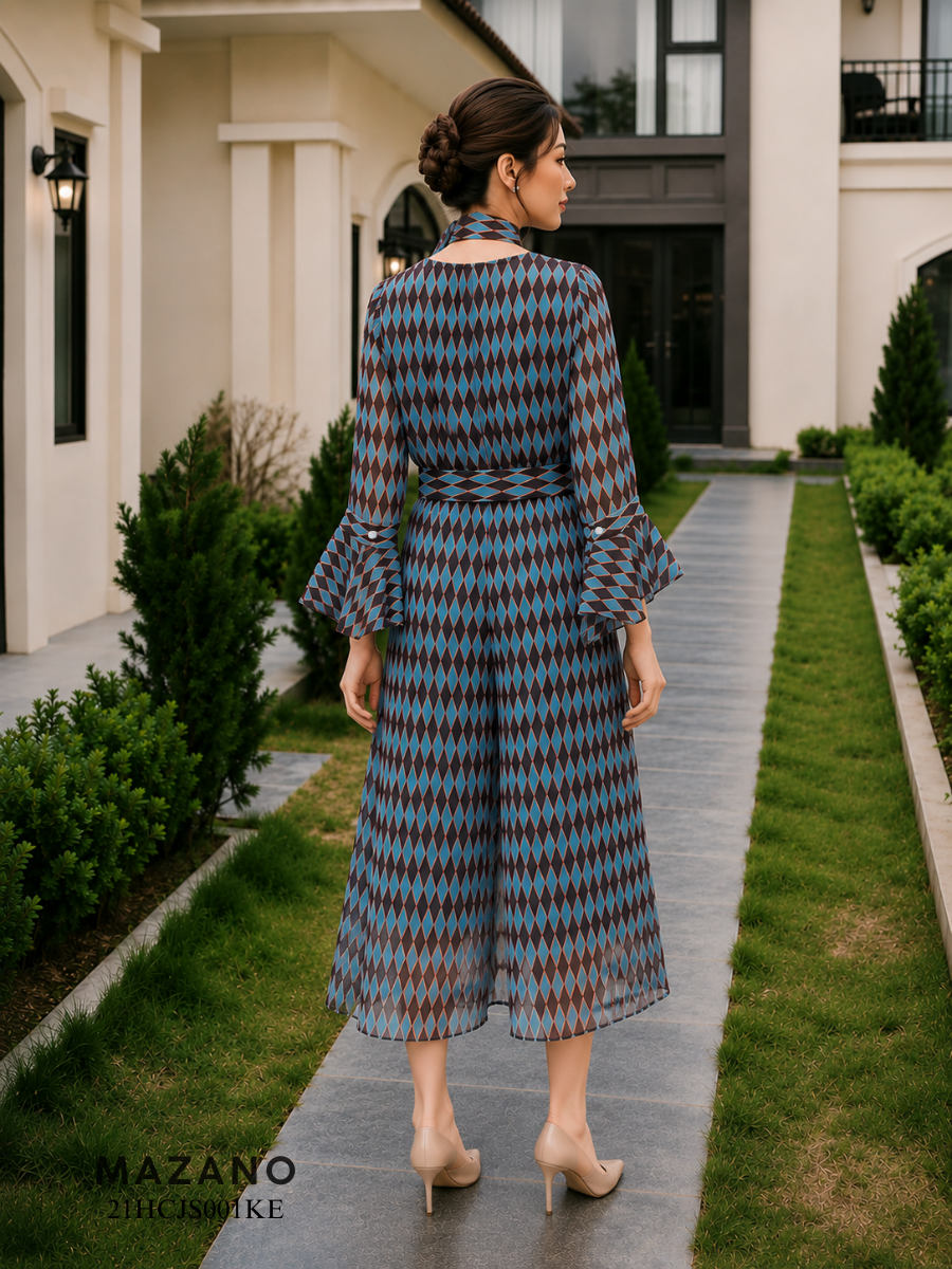 Bộ Áo liền Quần Jumpsuit vải voan in họa tiết cách điệu_thumbnail_3