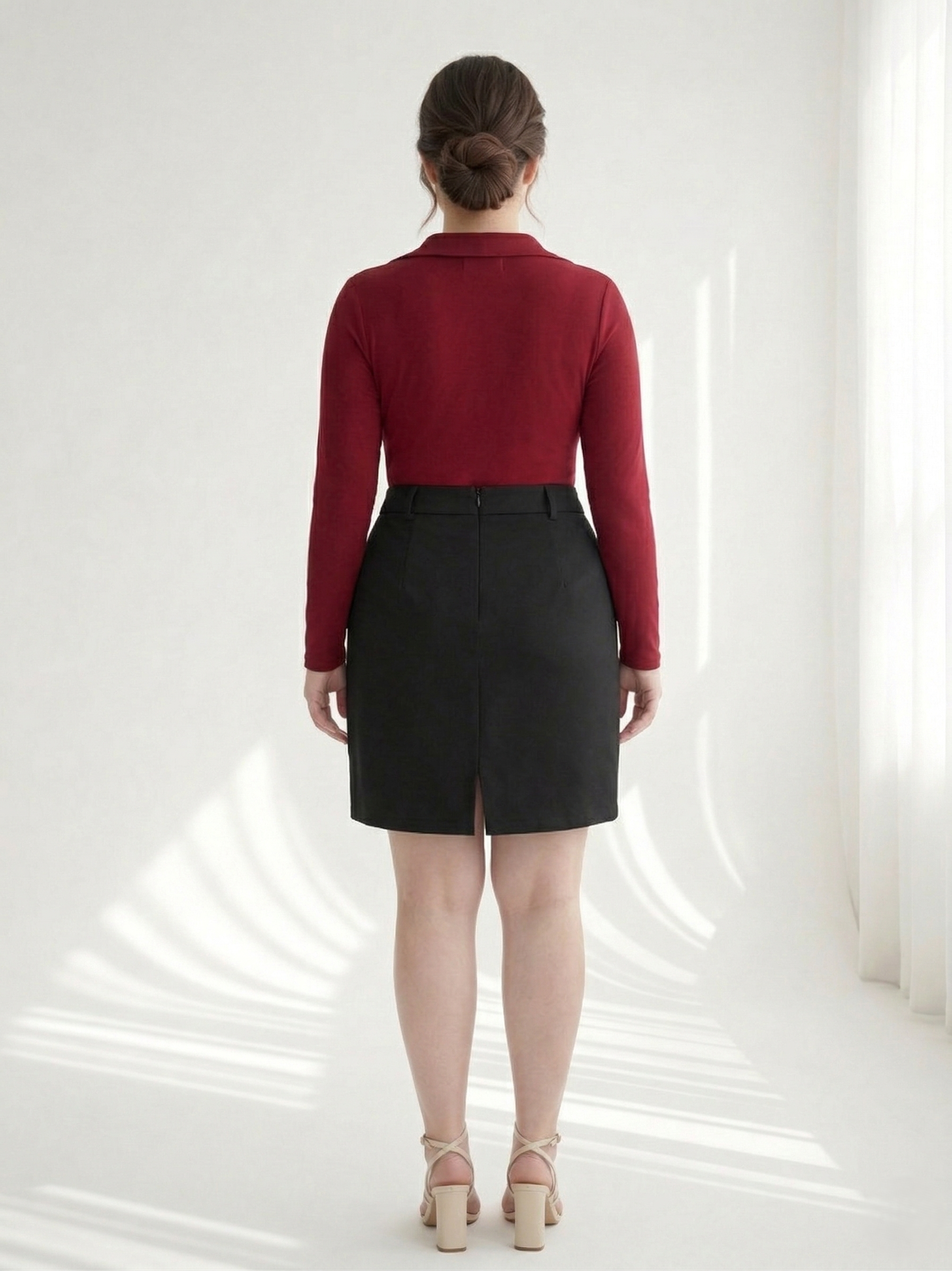 BISGZIE NỮ - Áo thun kiểu cổ bẻ tay dài V-AK094_thumbnail_3