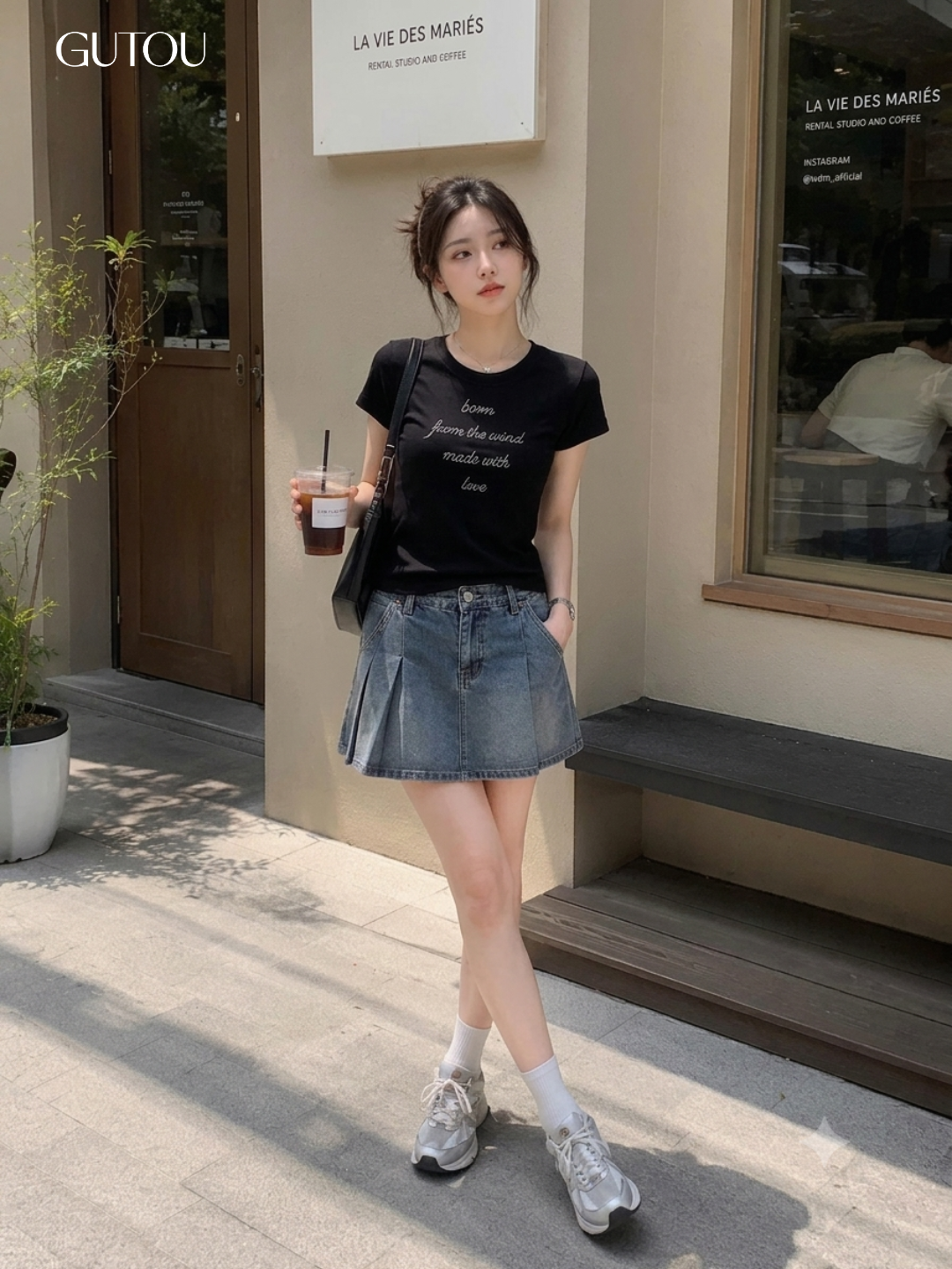 [ GUTOU ] Áo Thun Ôm Tay Ngắn 