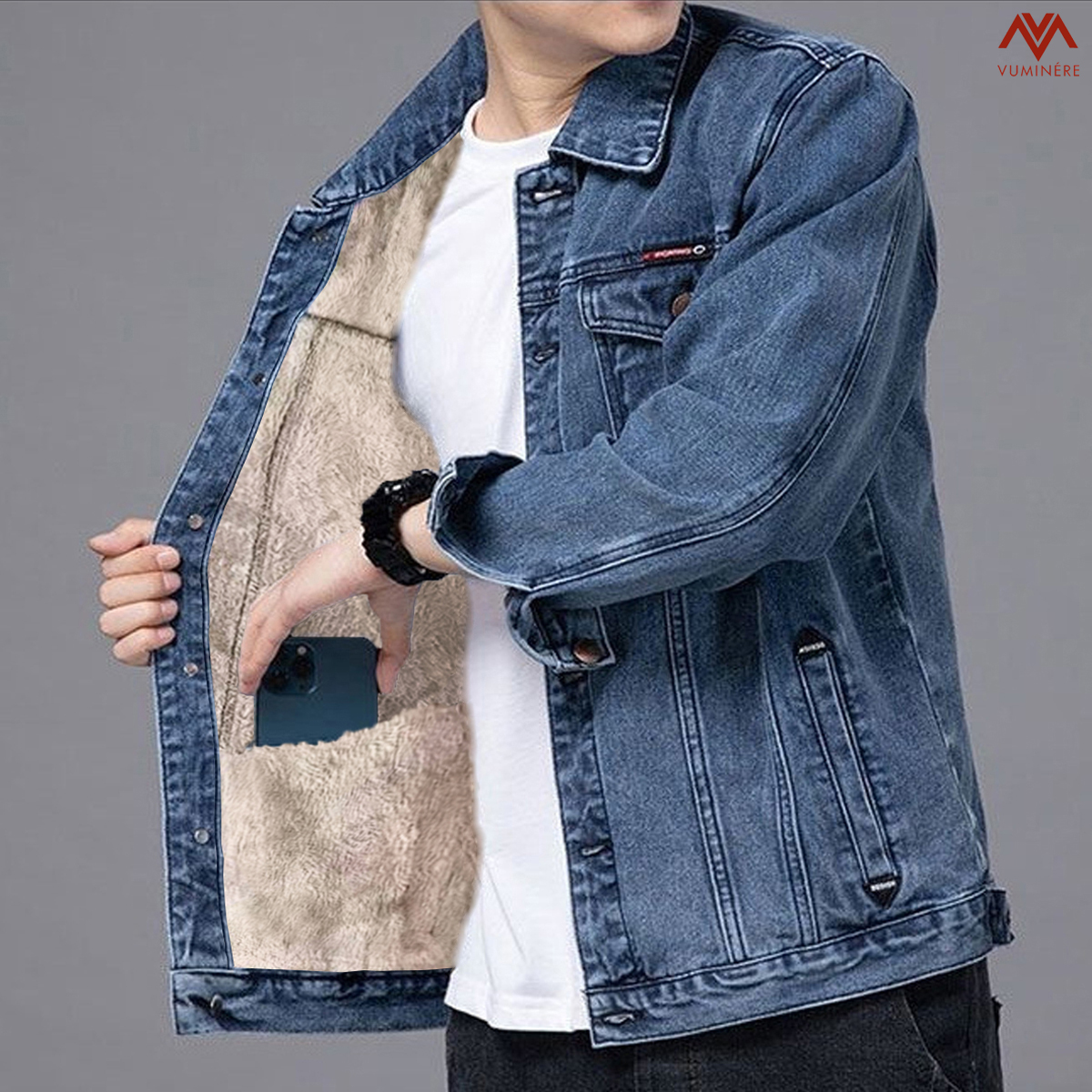 Áo khoác lót lông Jacket Jeans nam ( AZ5 )