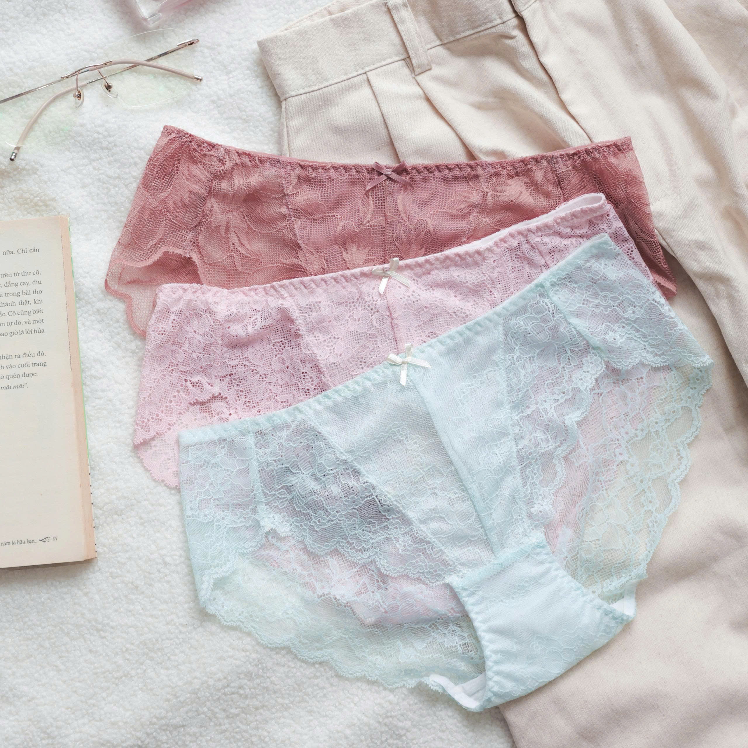 COMBO 3 Quần Lót Ren LOC Hạ Vân