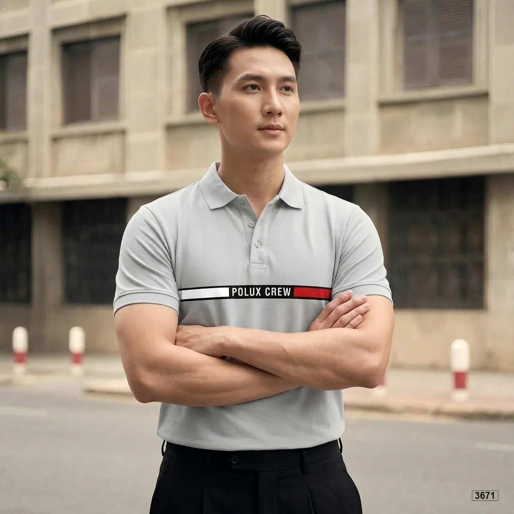 Áo polo nam polyester form vừa basic Polux 3671_thumbnail_6